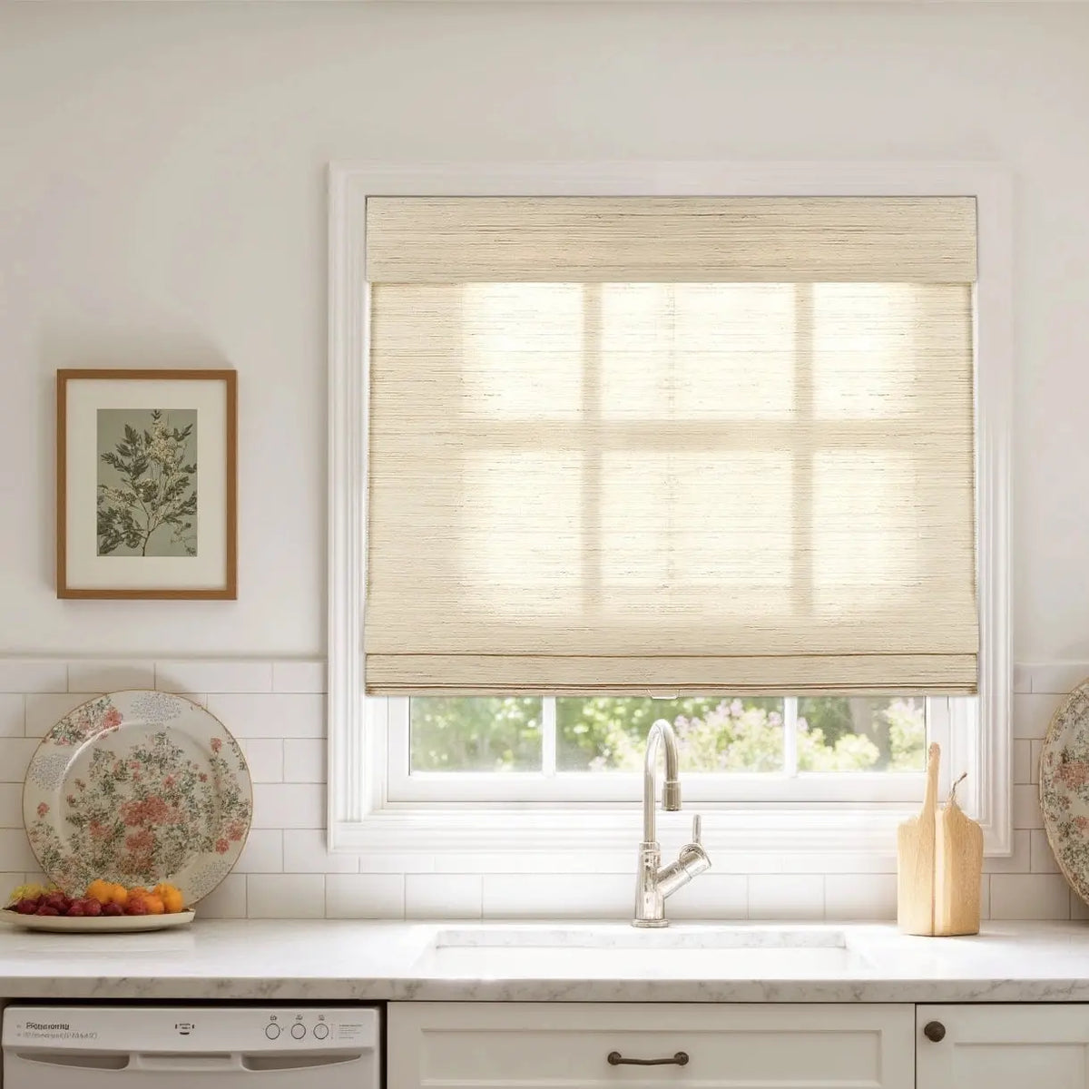 Lay Natural Ramie Bamboo Woven Blind - Cashew