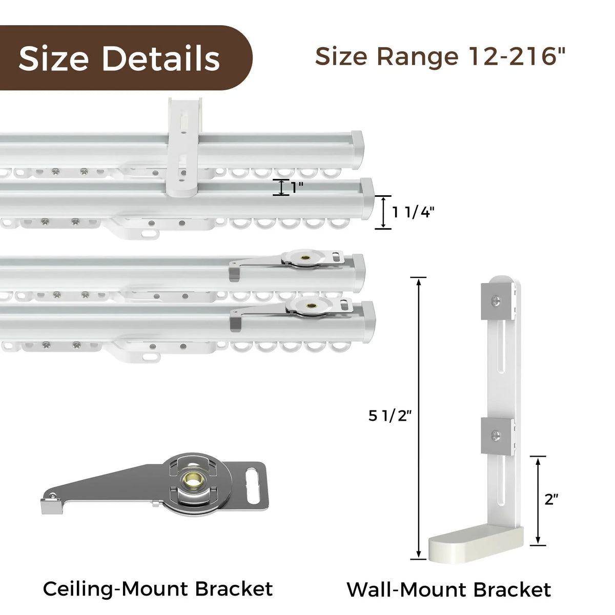 Leo Double Wall & Ceiling Curtain Track -TWOPAGES