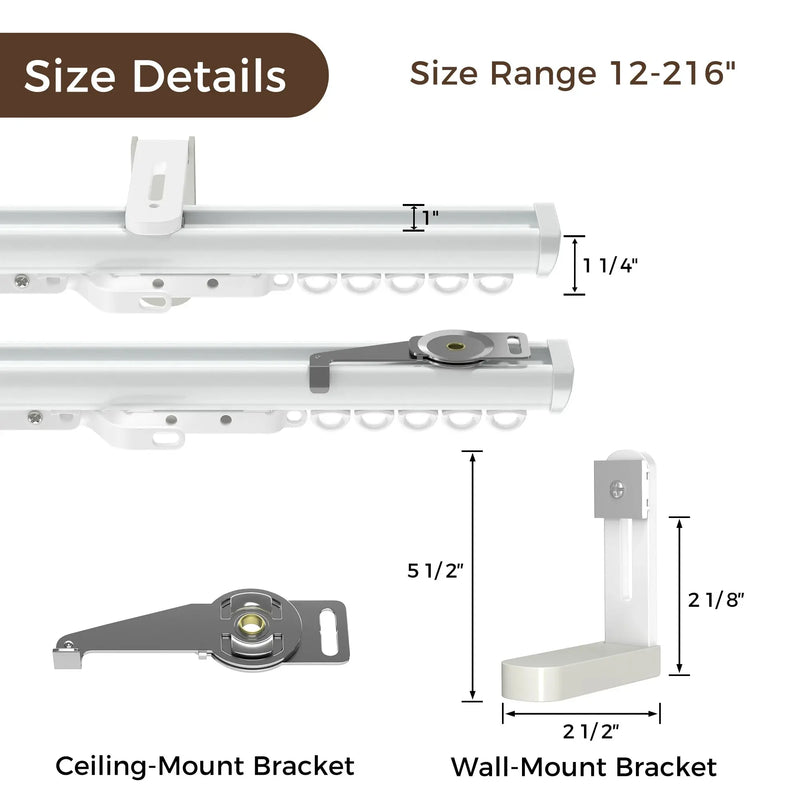 Leo Single Wall & Ceiling Curtain Track