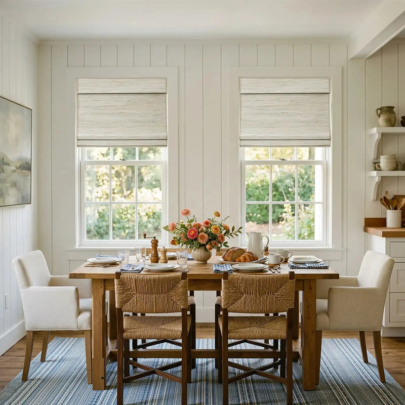 Rae Natural Ramie Jute Woven Wood Blinds - Series D