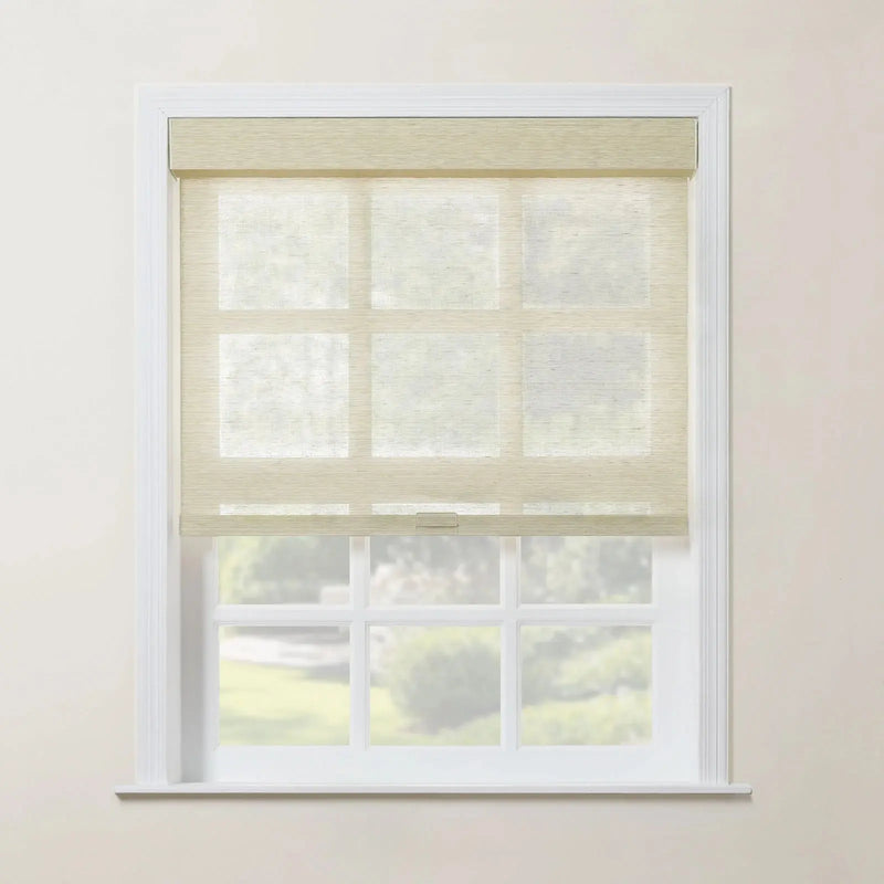Rae Natural Jute Woven Wood Roller Blinds Cordless
