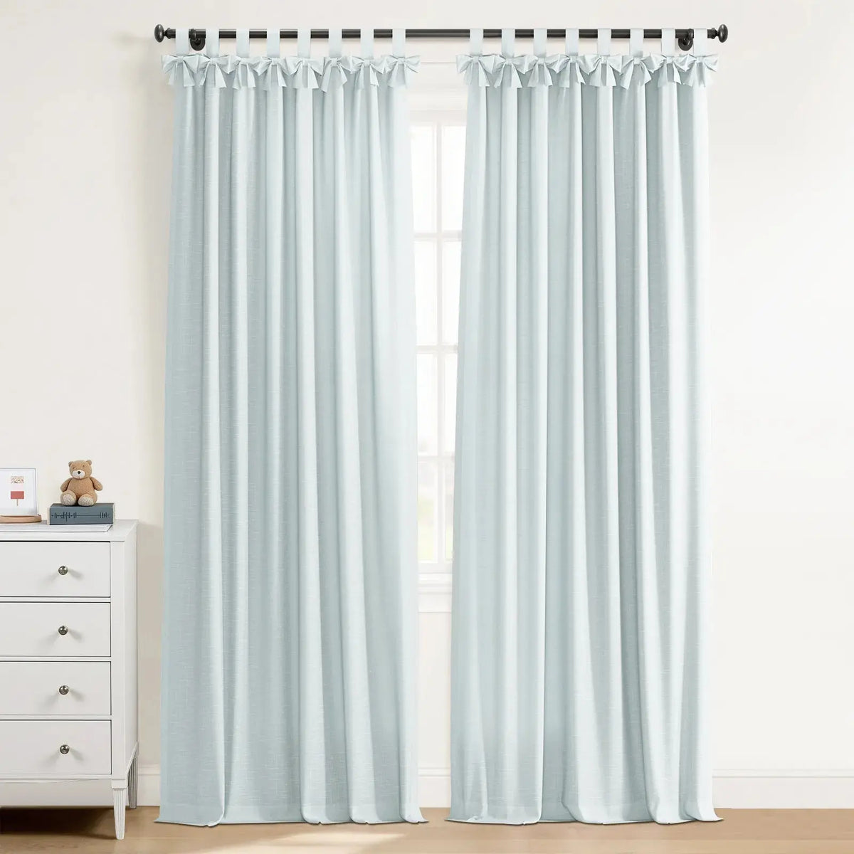 Jawara Textured Linen Cotton Tie Top Curtains