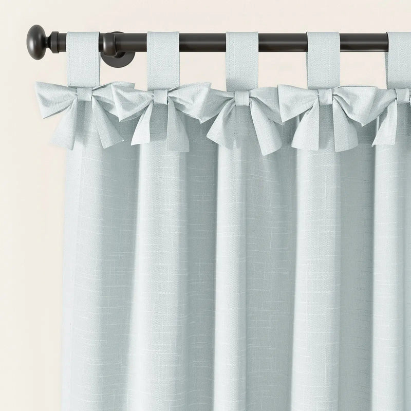 Jawara Textured Linen Cotton Tie Top Curtains