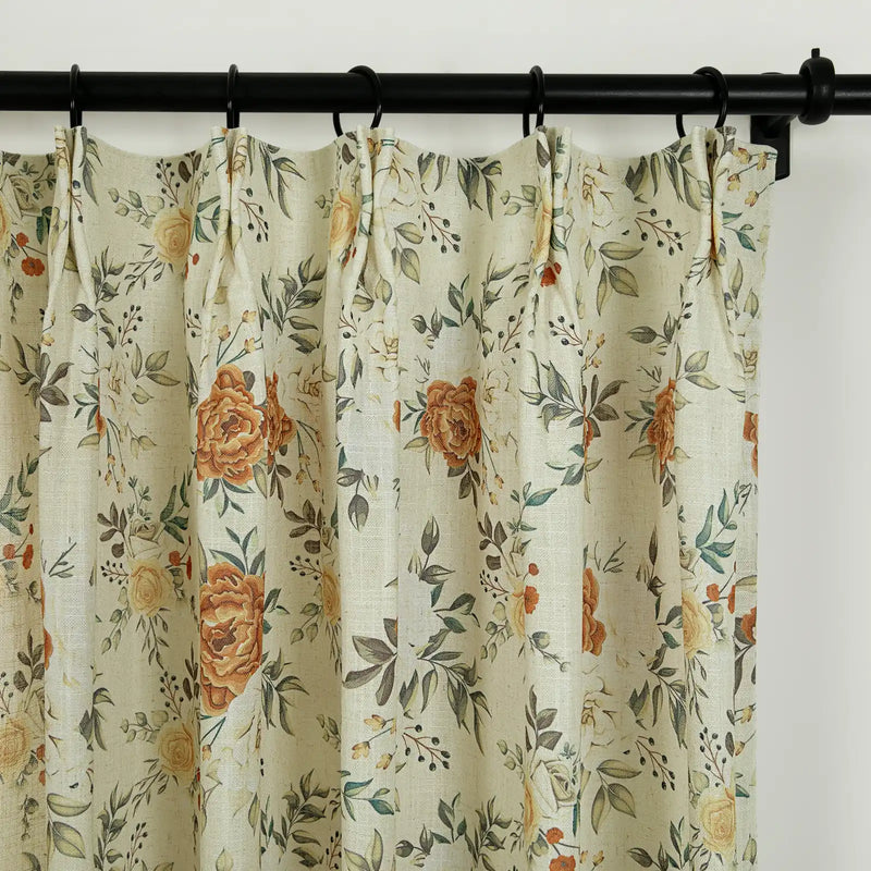 Holly Botanical Boho Pleated Curtains