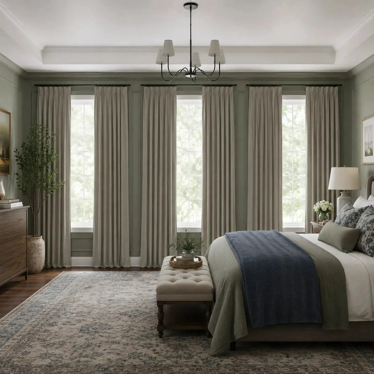 Lila Blockout Pleated Curtains