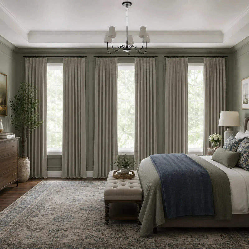 Lila Blockout Pleated Curtains