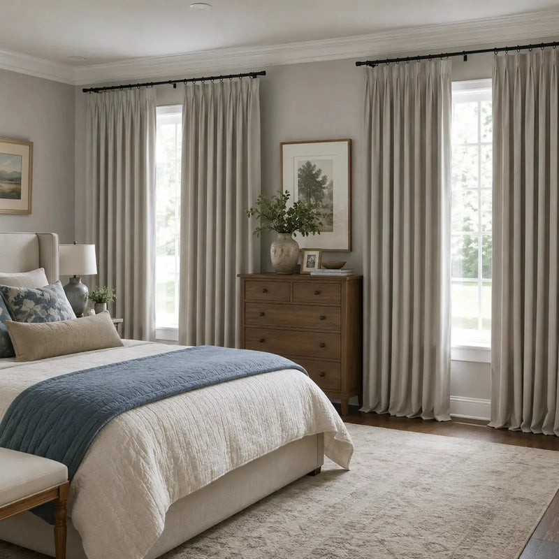 Lila Blockout Pleated Curtains