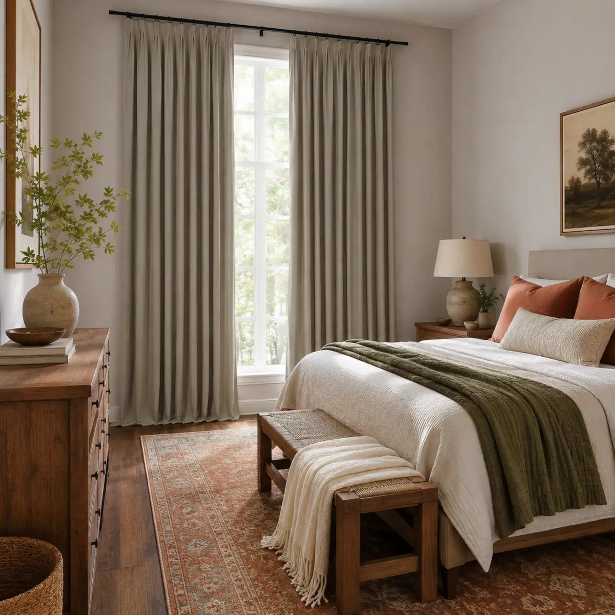 Lila Blockout Pleated Curtains