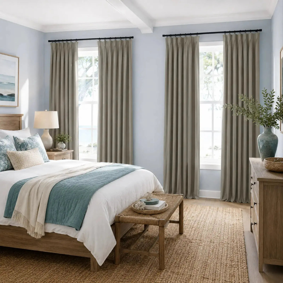 Lila Blockout Pleated Curtains