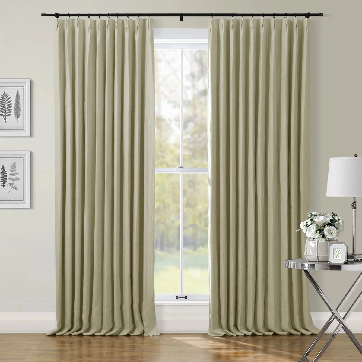 Patti Premium Belgian Linen Pleated Curtains