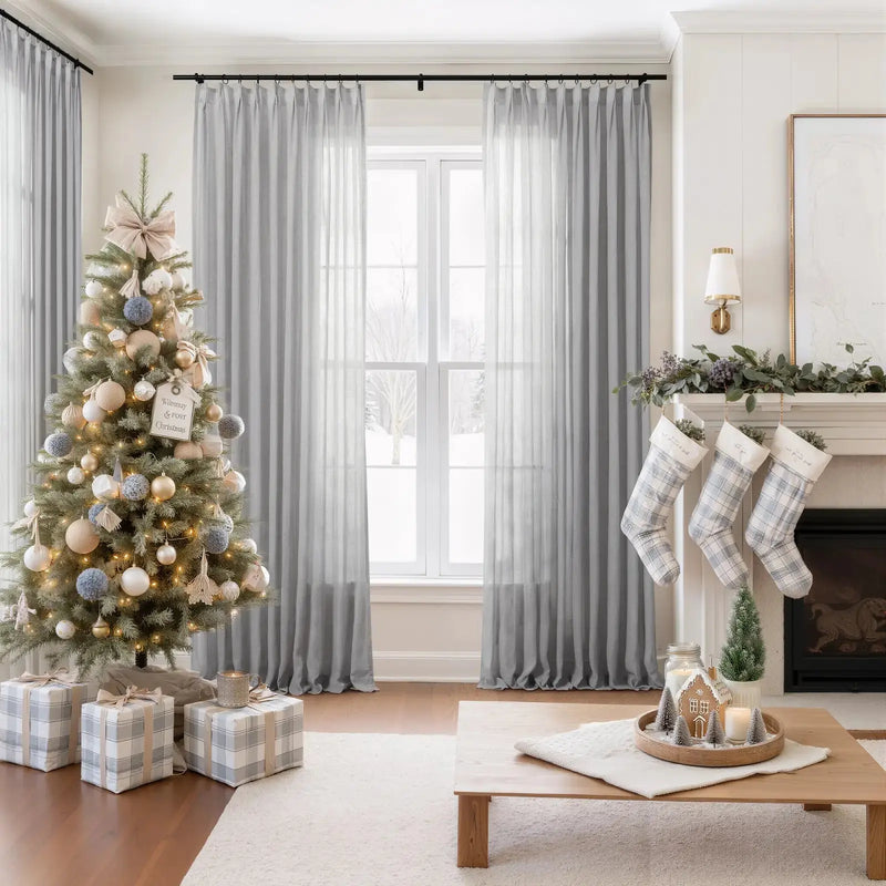 Flynn Airy Lightweight Pleated Sheer Curtain