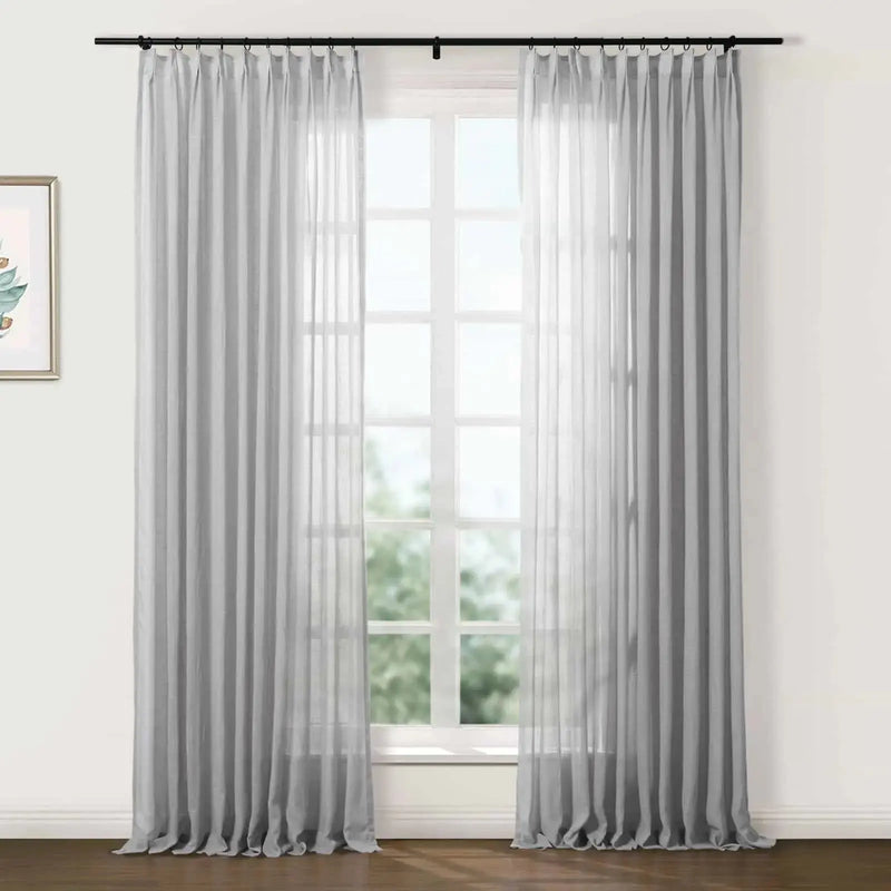 Flynn Airy Lightweight Pleated Sheer Curtain