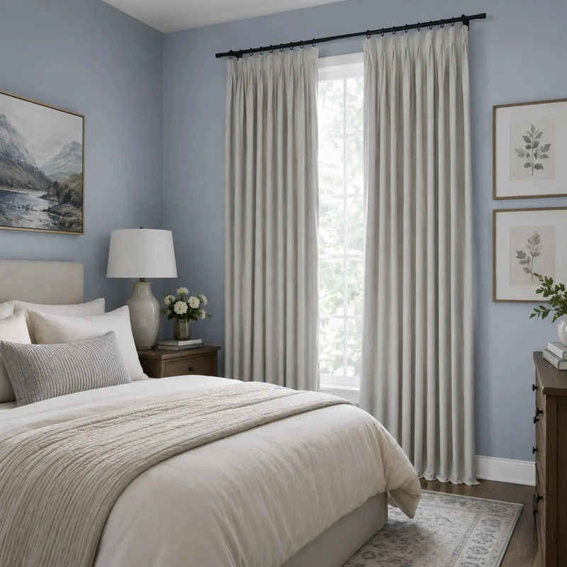 Lila Blockout Pleated Curtains