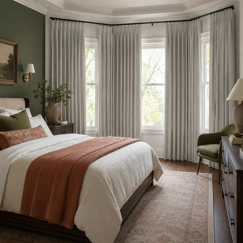 Lila Blockout Pleated Curtains