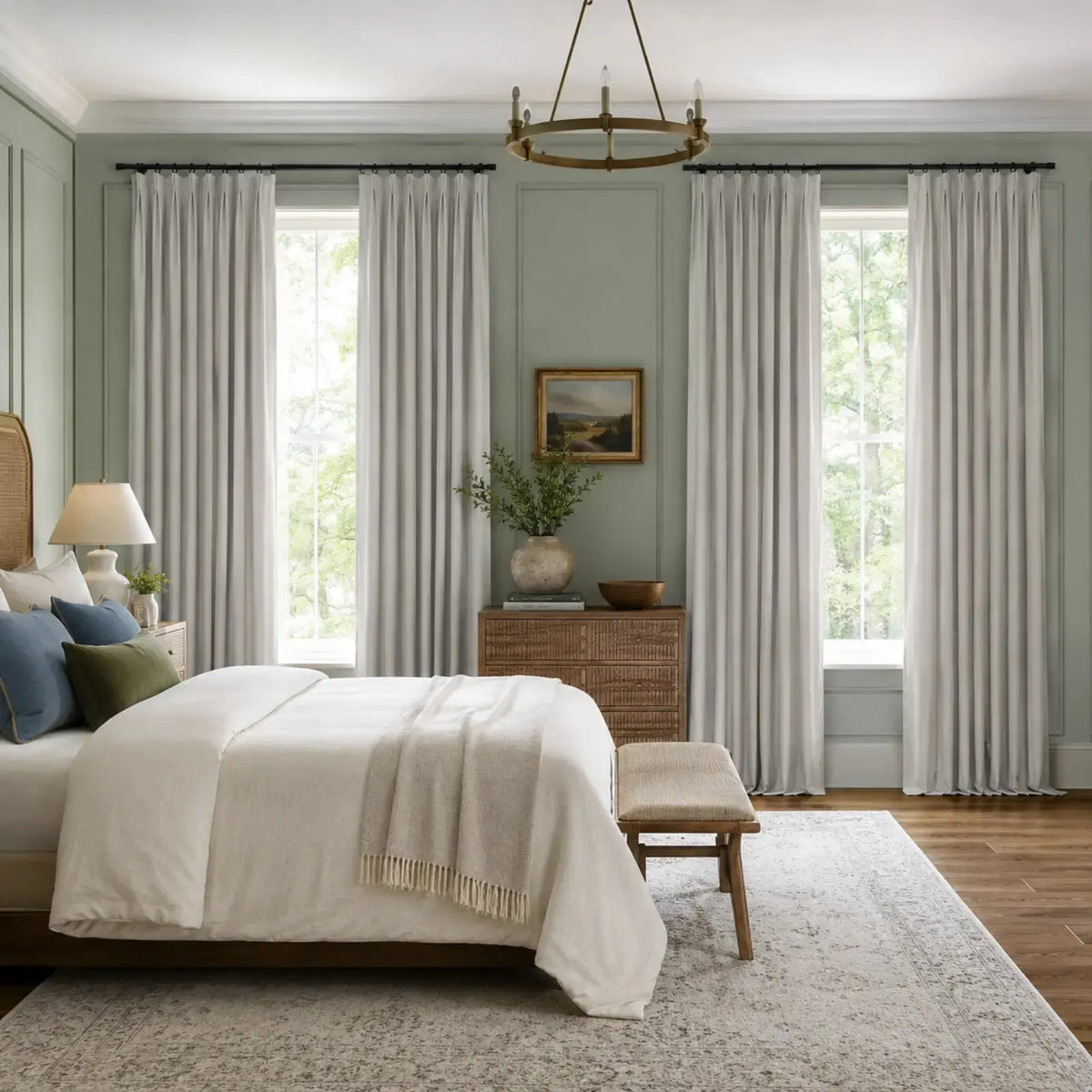 Lila Blockout Pleated Curtains