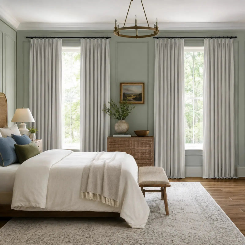 Lila Blockout Pleated Curtains