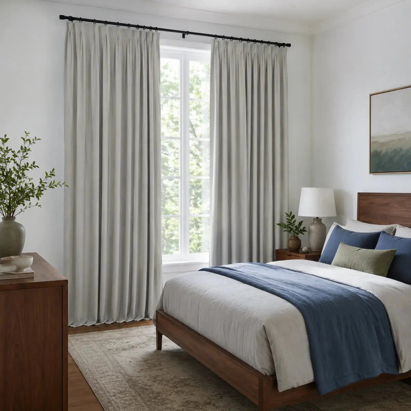 Lila Blockout Pleated Curtains