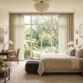 Liz Linen Ripple Fold Curtain with Belt Hook - Cato Traverse Rod- -TWOPAGES