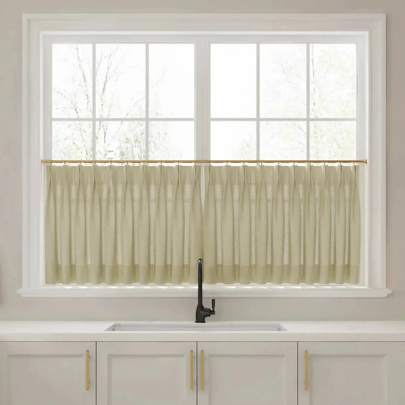 Custom Cafe Curtains Pleated