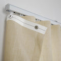 Liz Linen Ripple Fold Drapery with Snap Tape - Lora Track- -TWOPAGES