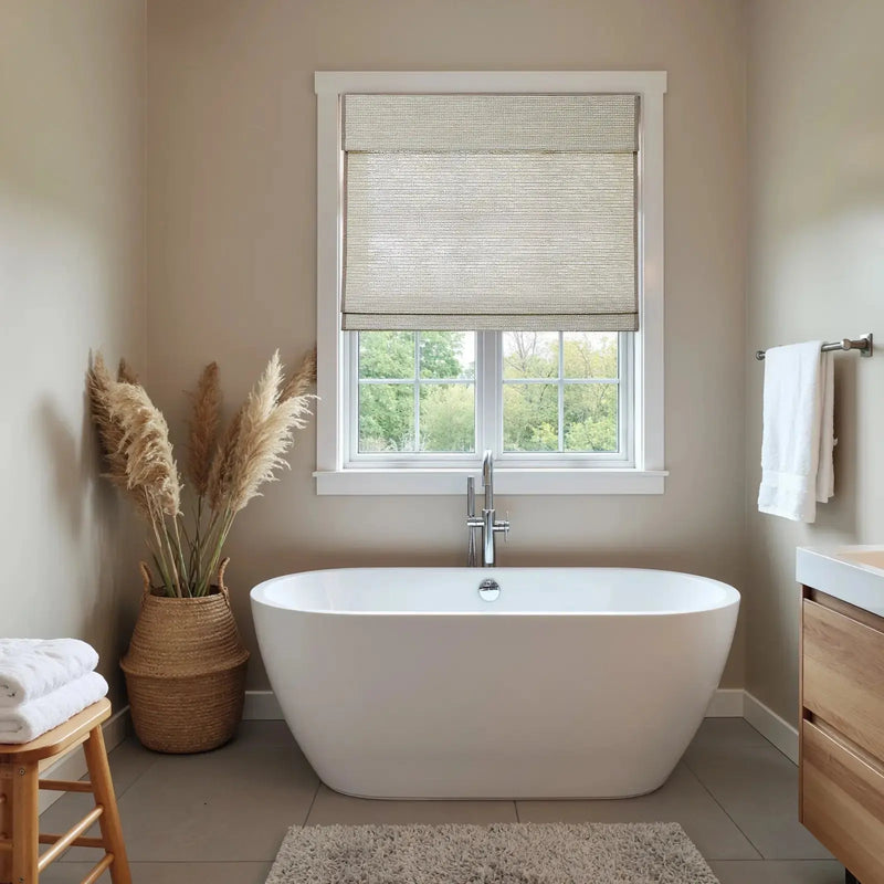 Rae Natural Ramie Flax Woven Wood Blinds - Series C
