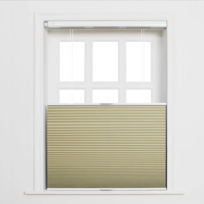 Aura No-Drill Top Down Bottom Up Blockout Cellular Window Blinds Cordless