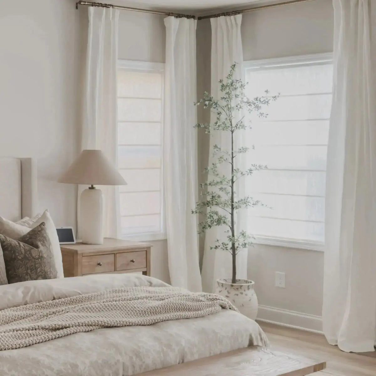 Smart Motorised Plain Roman Blind Cordless