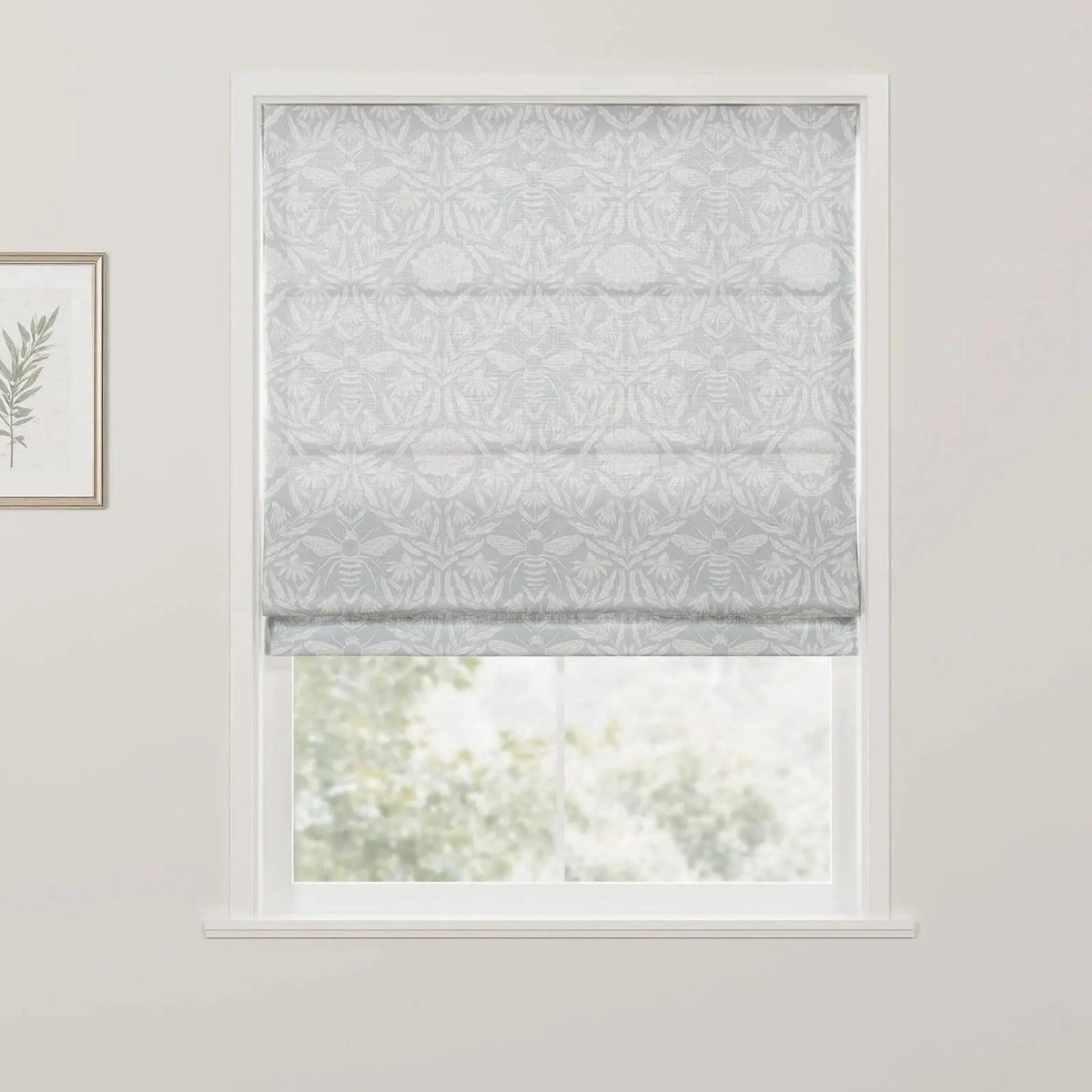 Leah Berin Dandelion Block Print Cotton Roman Blind Cordless