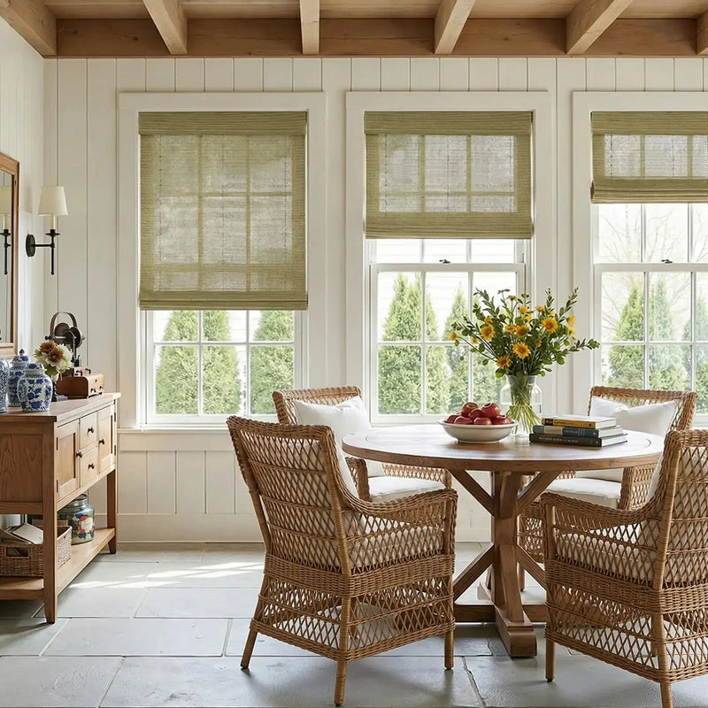 Rae Natural Ramie Bamboo Woven Blinds - Series P