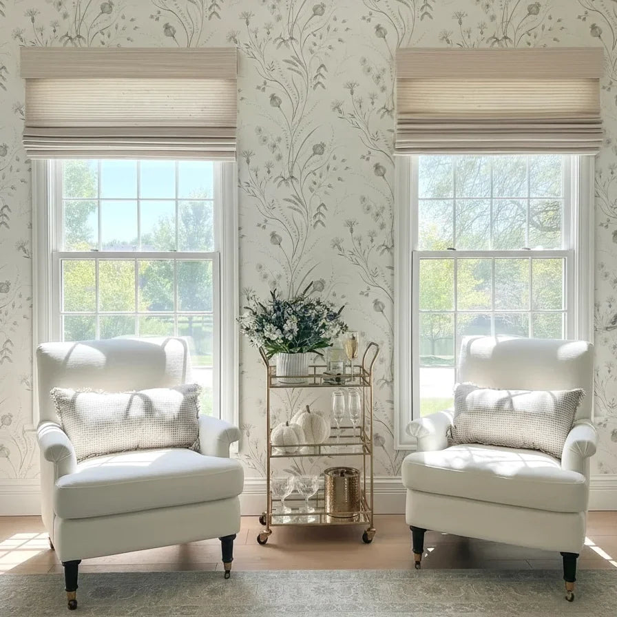 Lay Natural Paper Bamboo Woven Blind - Marble White