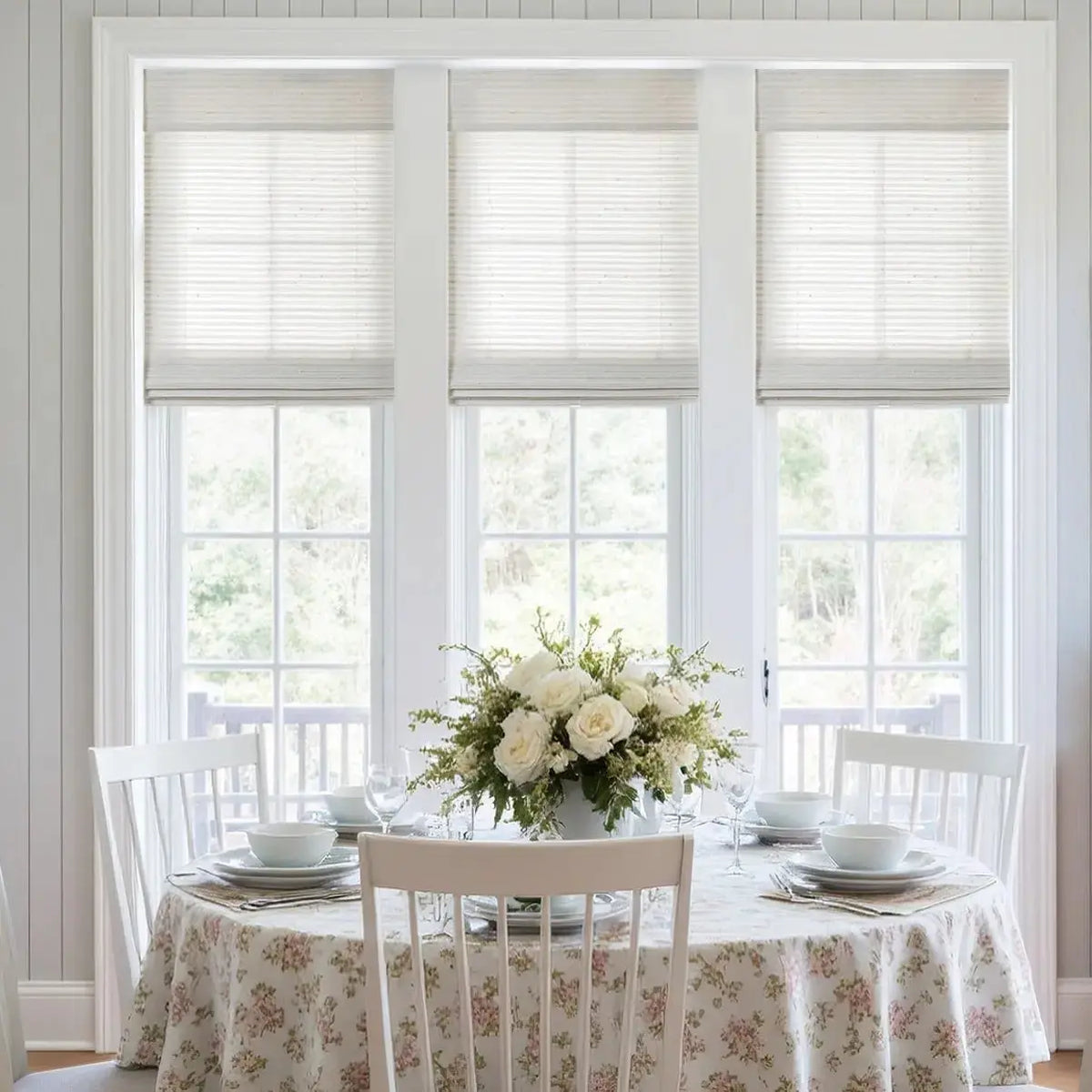 Lay Natural Paper Bamboo Woven Blind - Marble White