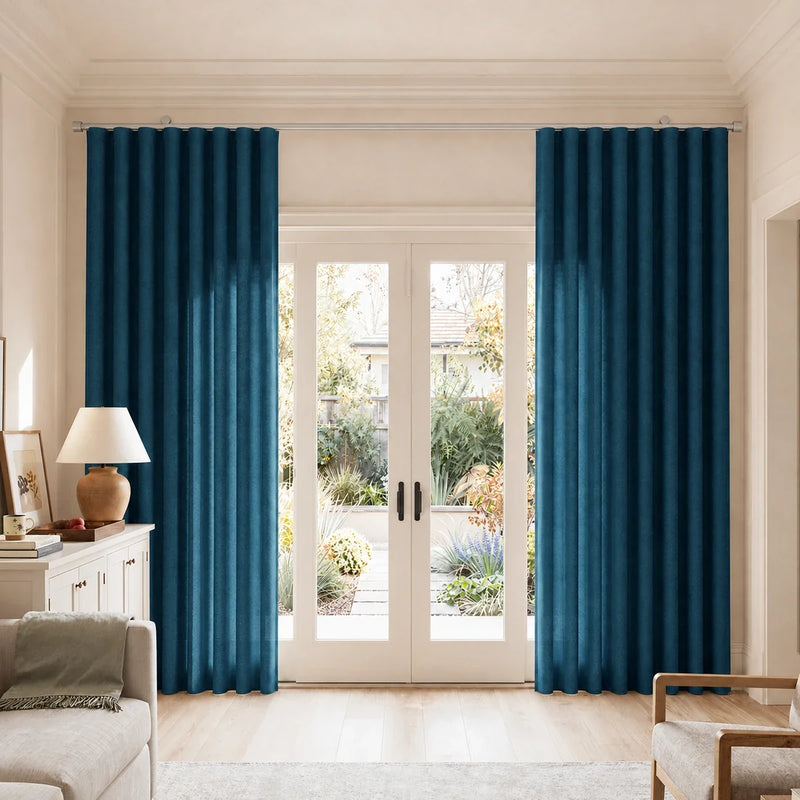Birkin Velvet S-fold Curtains with Belt Hook - Cato Traverse Rod