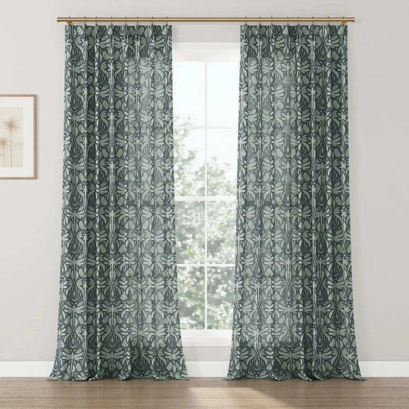 Kate Frost x TWOPAGES Woodland Patterned Cotton Pleated Curtains