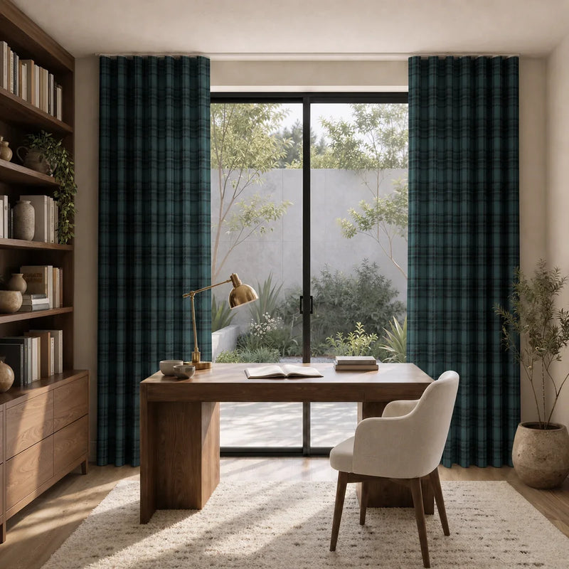 Sara Le x TWOPAGES Printed Linen S-fold Curtains with Belt Hook - Lora Track