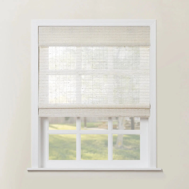 Rae Natural Ramie Flax Woven Wood Blinds - Series C