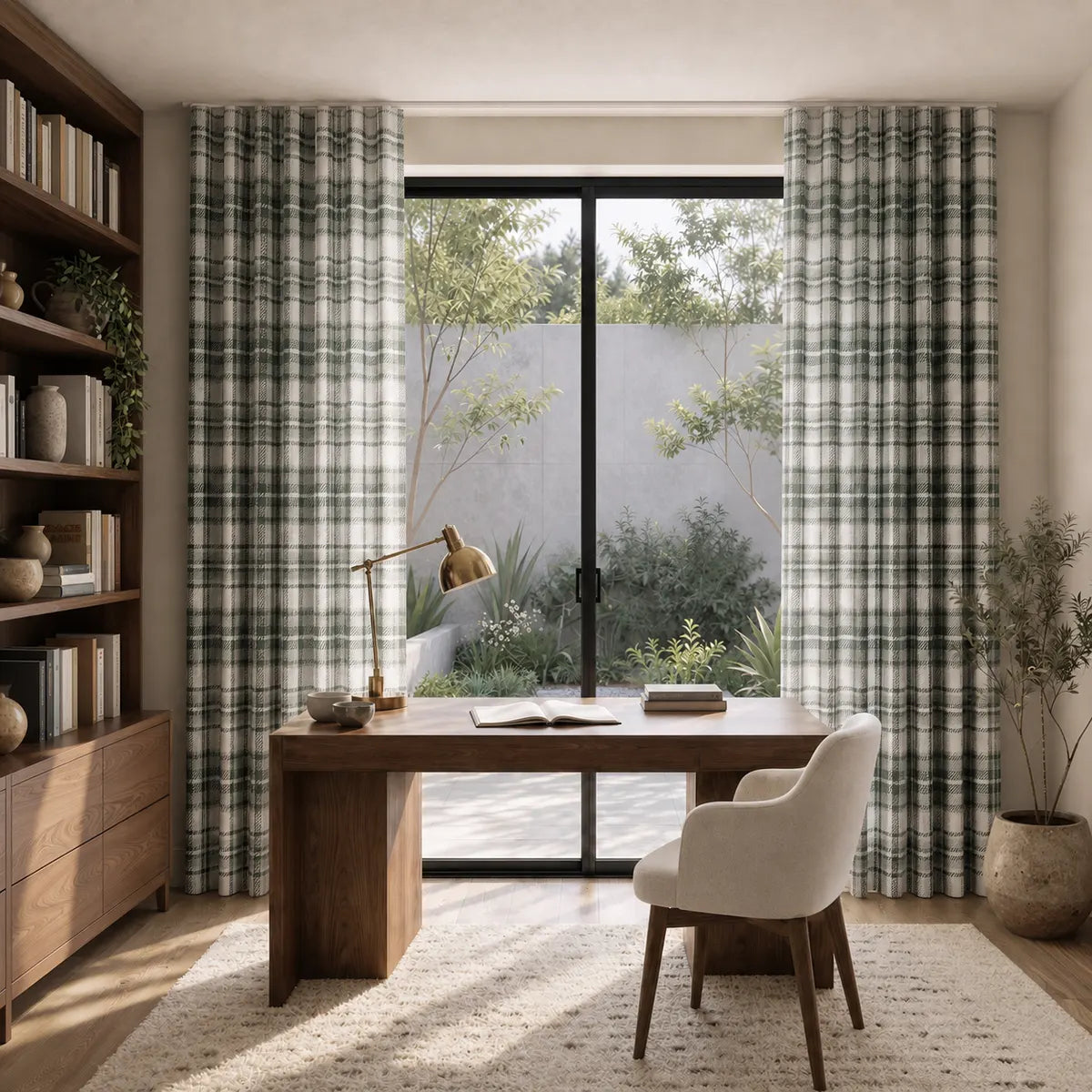 Sara Le x TWOPAGES Printed Linen S-fold Curtains with Belt Hook - Lora Track