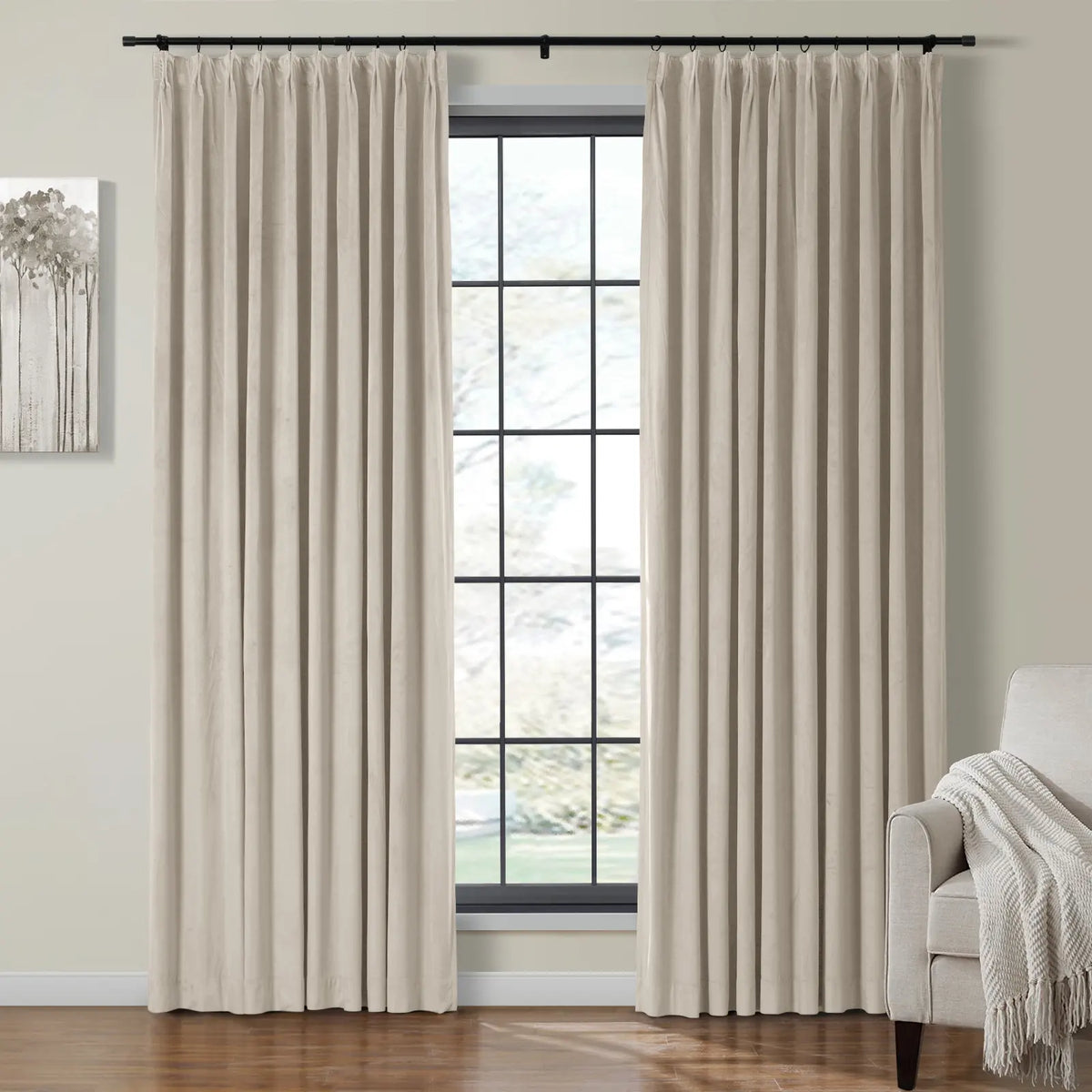 Birkin Velvet Pleated Curtains