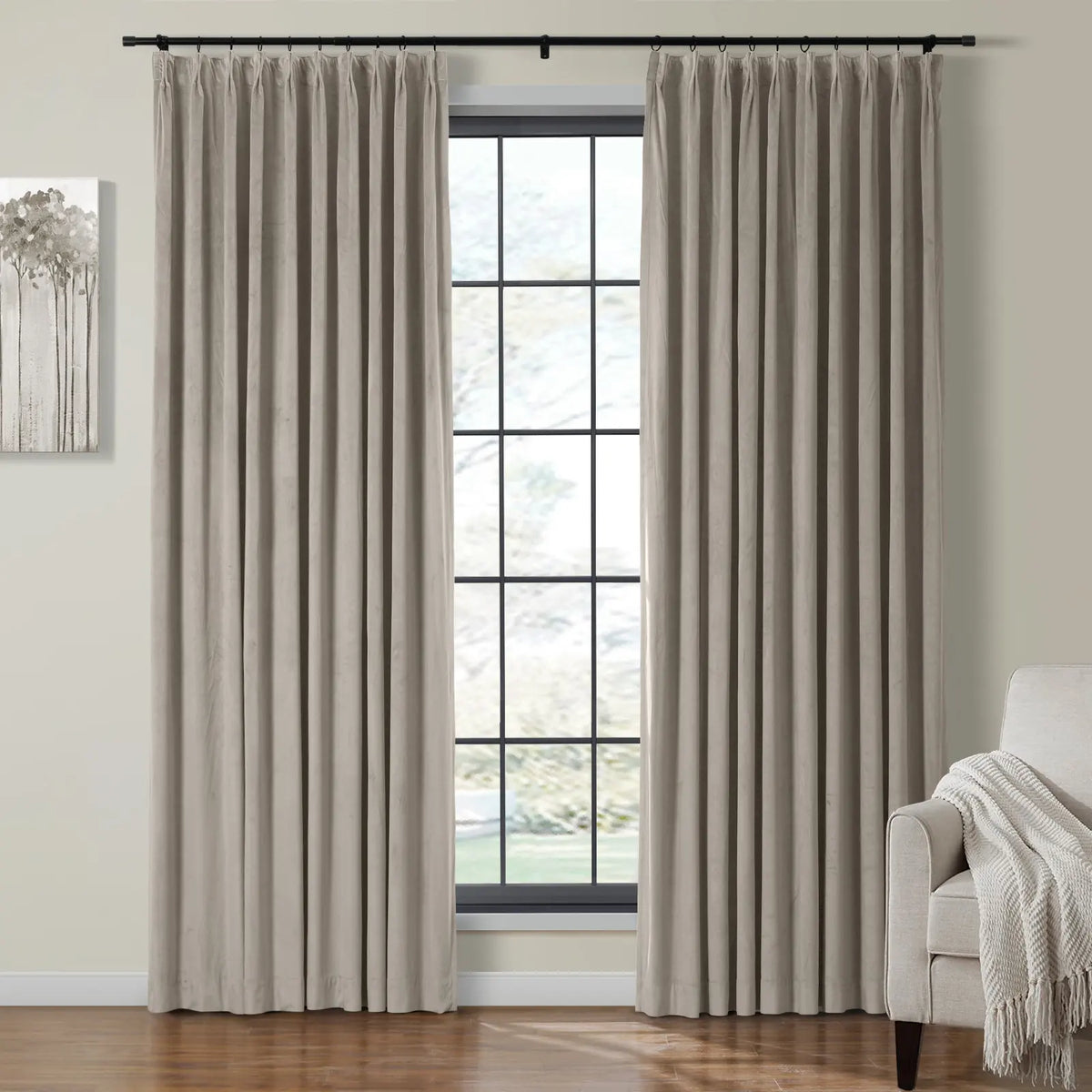 Birkin Velvet Pleated Curtains