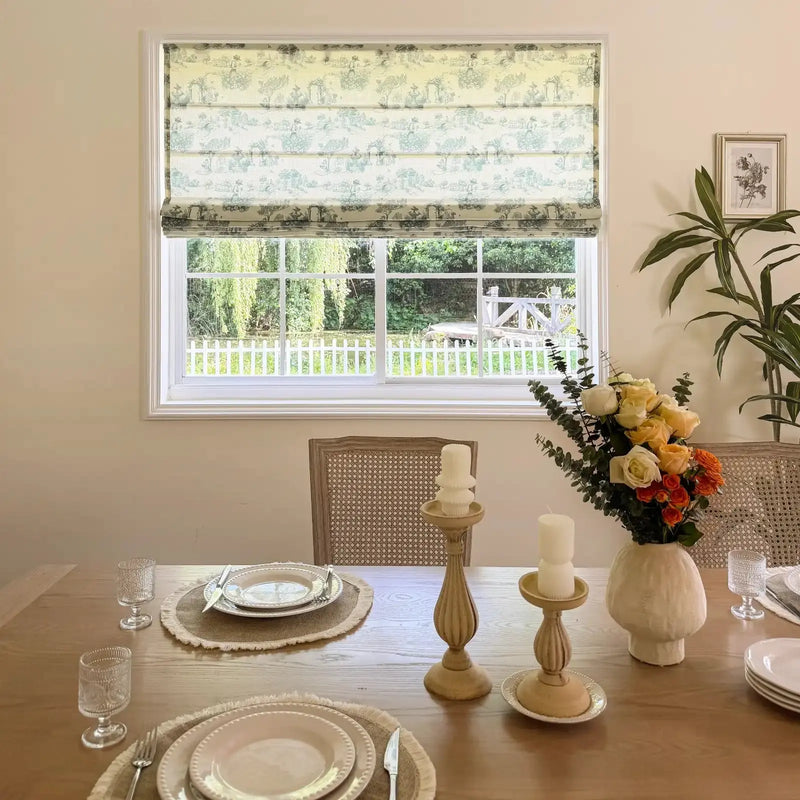 MS. MAVERICK MUSE x TWOPAGES Printed Linen Cotton Roman Blind Cordless