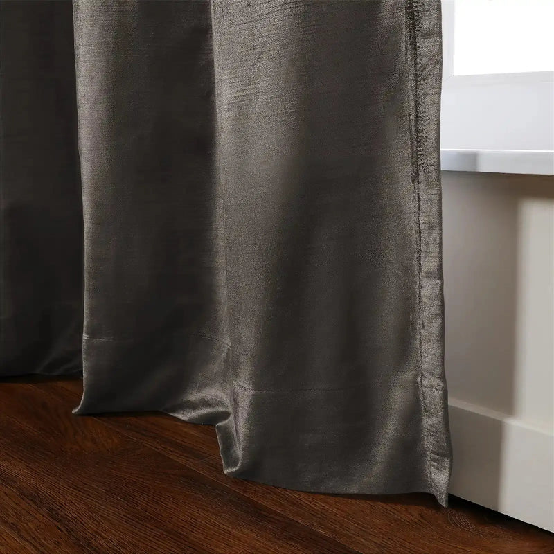 Veda Lustrous Cotton Velvet Pleated Curtains