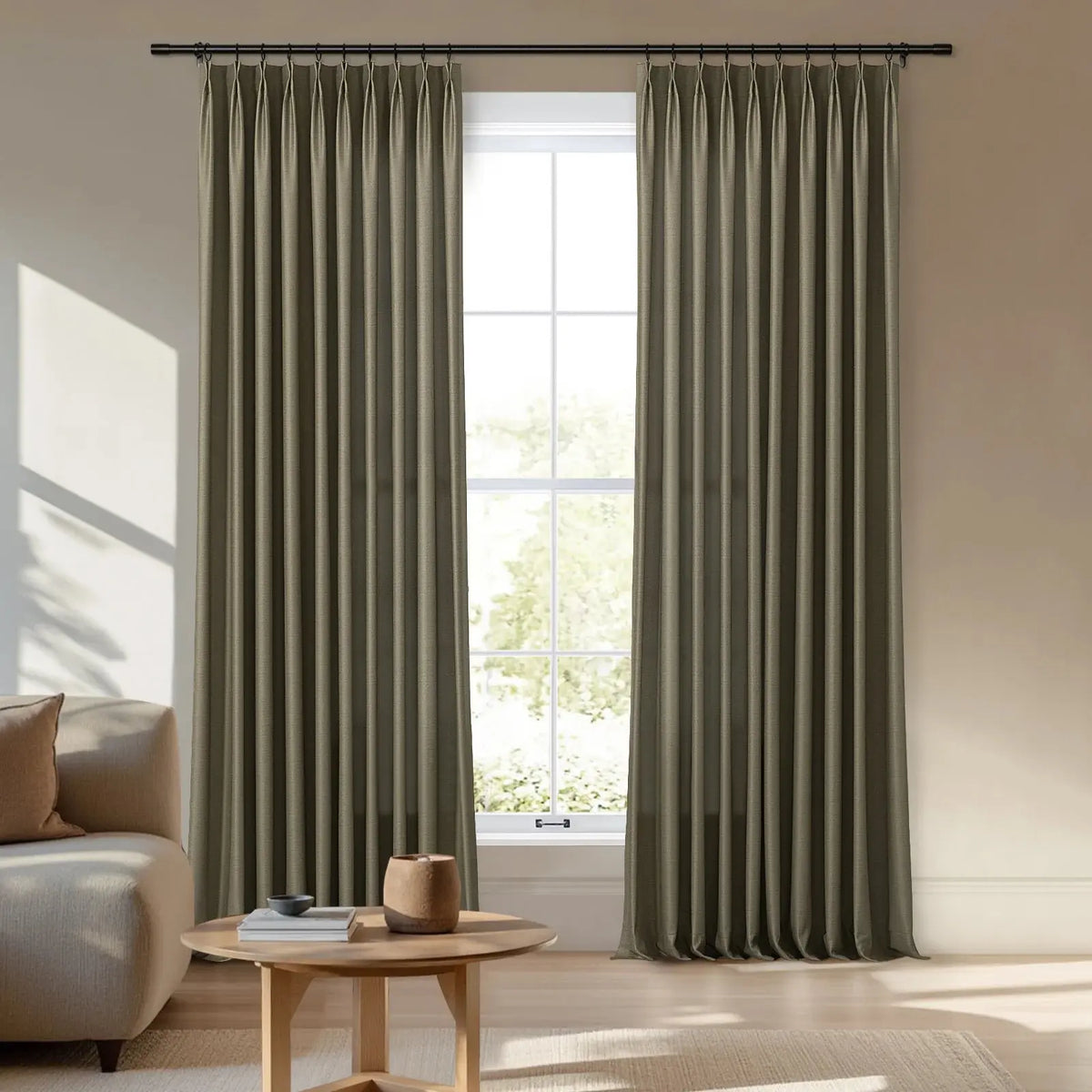 Veda Lustrous Cotton Velvet Pleated Curtains