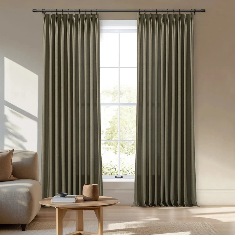 Veda Lustrous Cotton Velvet Pleated Curtains