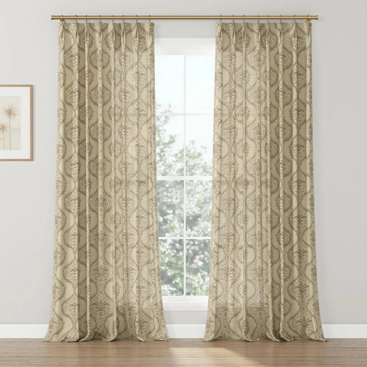 Sabrina Ramkhelawan x TWOPAGES Artisanal Canyon Grove Printed Cotton Pleated Curtains