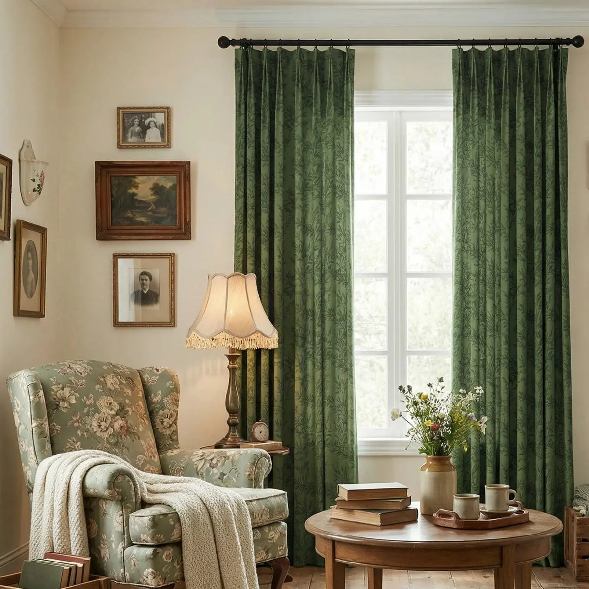 Sara Le x TWOPAGES Vintage Printed Linen Pleated Curtains