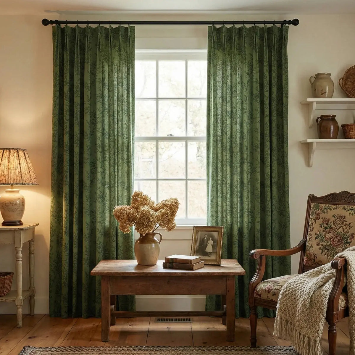 Sara Le x TWOPAGES Vintage Printed Linen Pleated Curtains