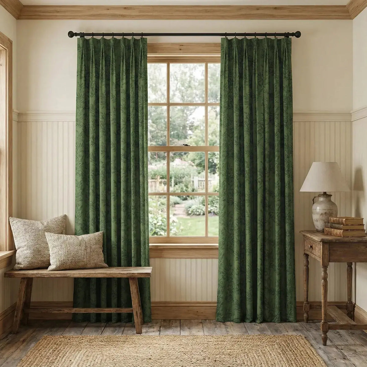 Sara Le x TWOPAGES Vintage Printed Linen Pleated Curtains