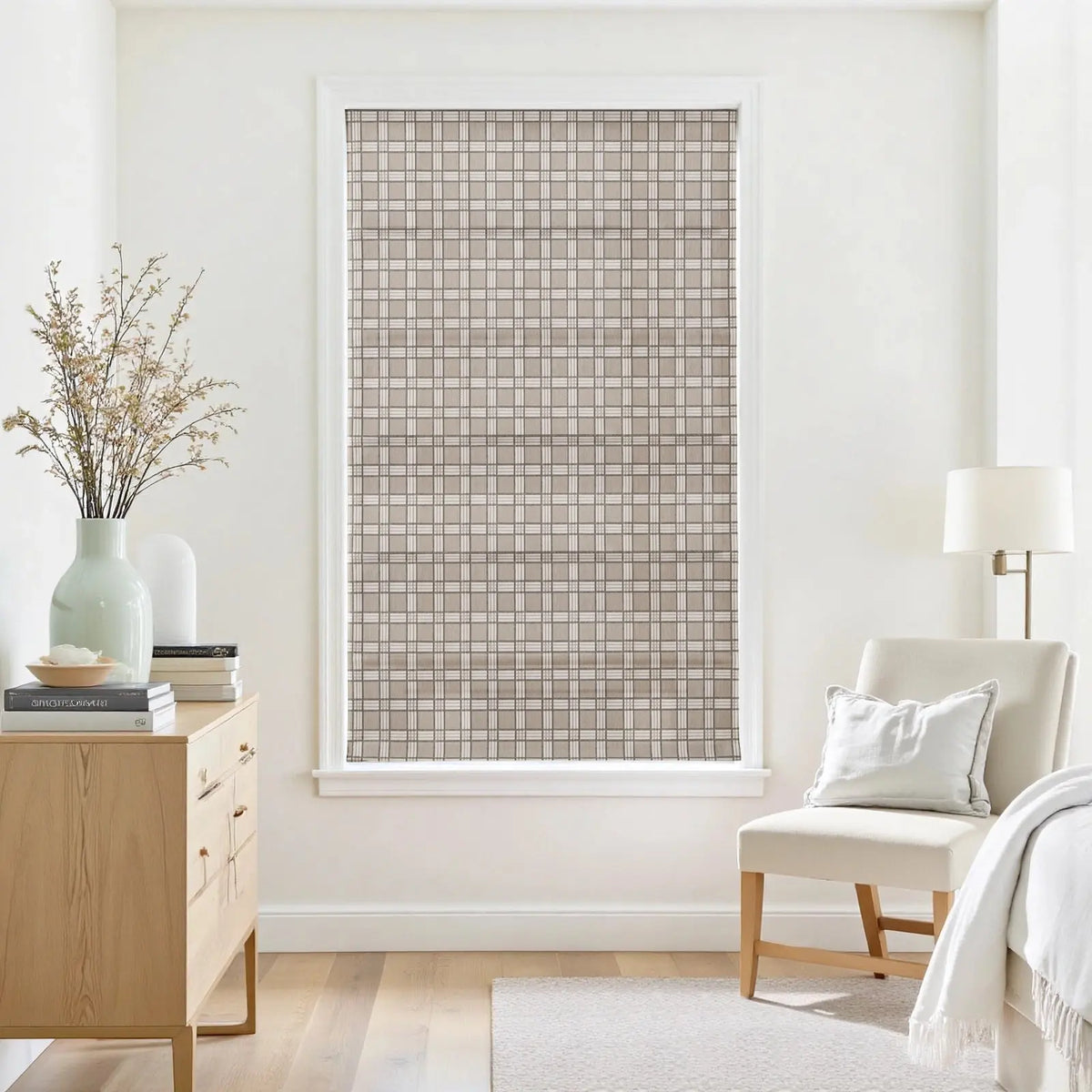 Britt Bengoechea x TWOPAGES Floral Print Linen Cotton Roman Blind Cordless