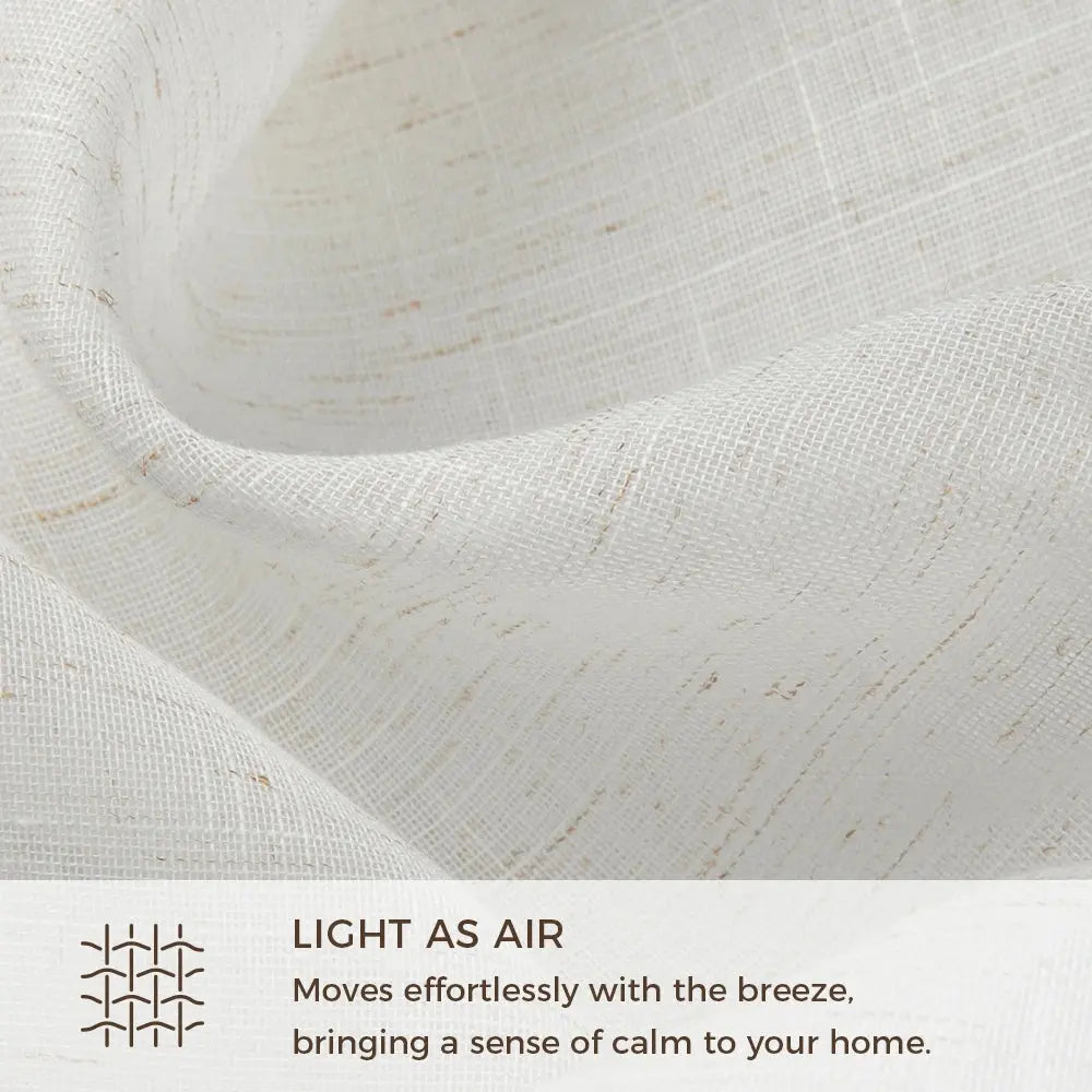Flynn Airy Lightweight Pleated Sheer Curtain