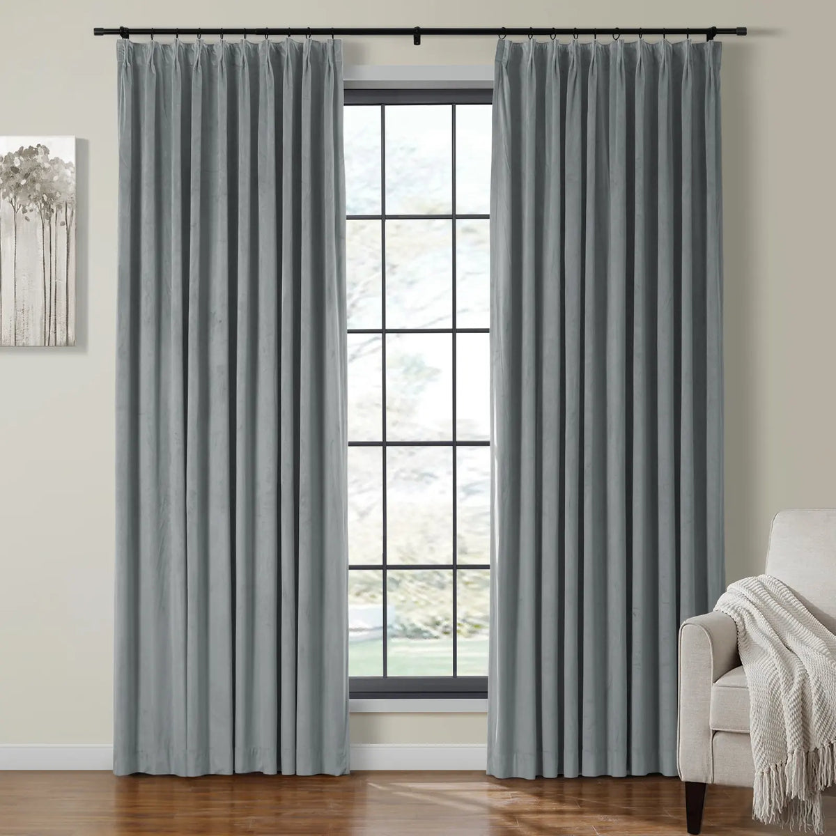 Birkin Velvet Pleated Curtains