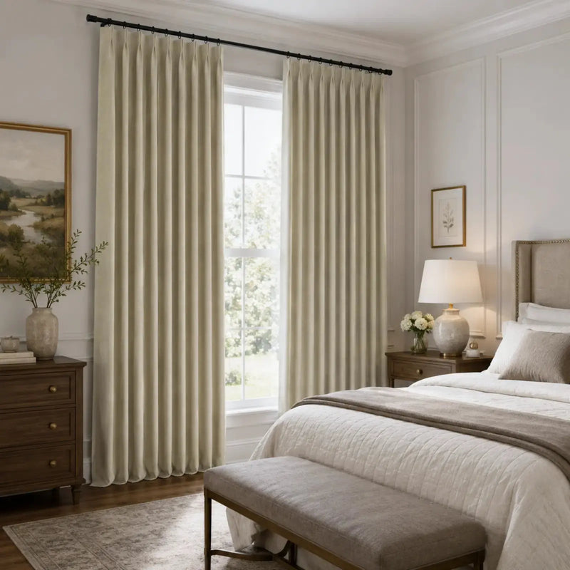 Lila Blockout Pleated Curtains